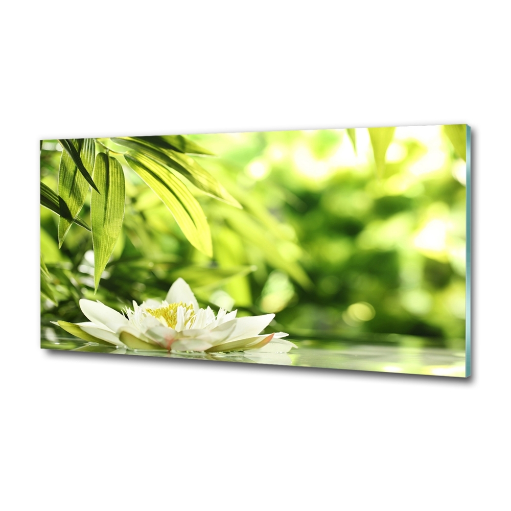 Printed glass wall art Water lily