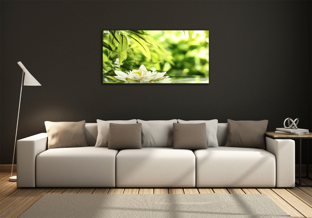 Printed glass wall art Water lily