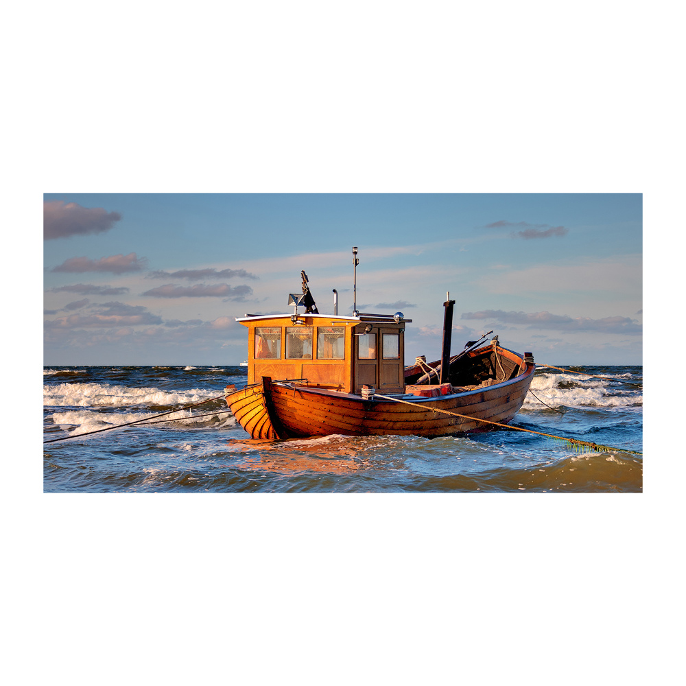 Glass picture print Fishing boat