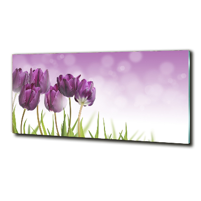 Printed glass wall art Fillet tulips