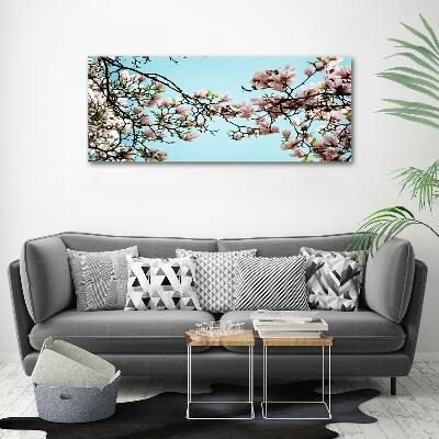 Glass picture wall art Magnolia flowers