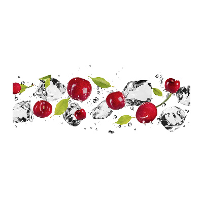 Photo printed on glass Cherries and water