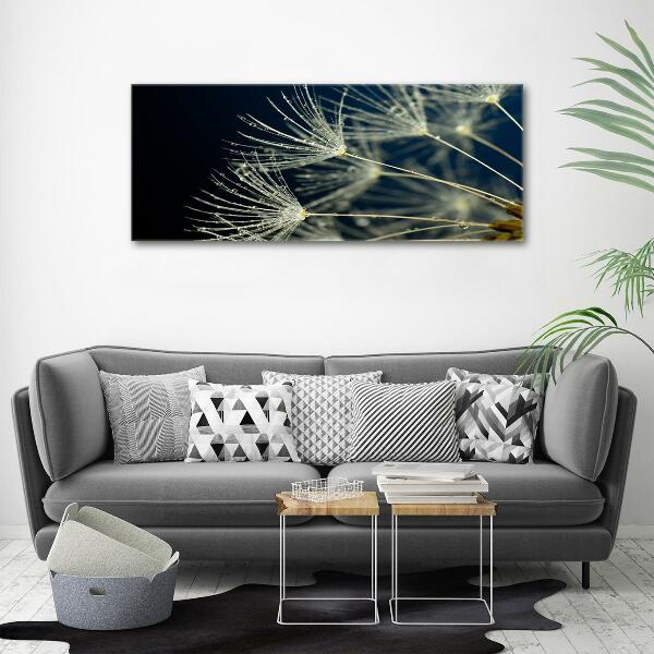 Glass picture wall art Dandelion seeds