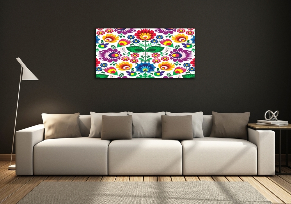 Wall art on glass Ethnic pattern