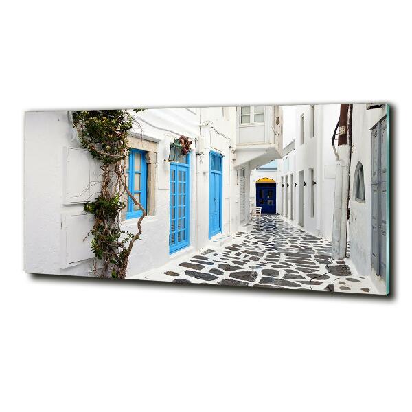 Glass art picture Greek streets