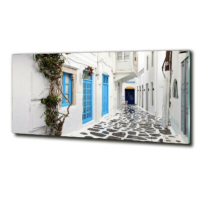 Glass art picture Greek streets