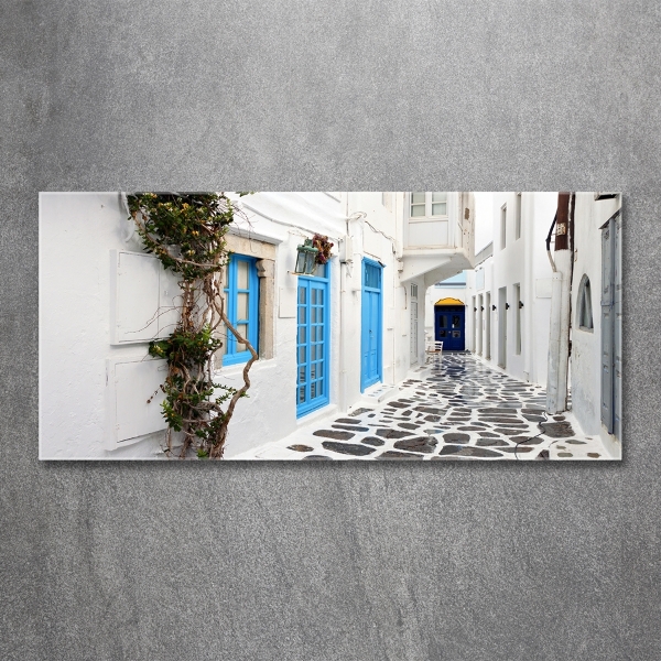 Glass art picture Greek streets