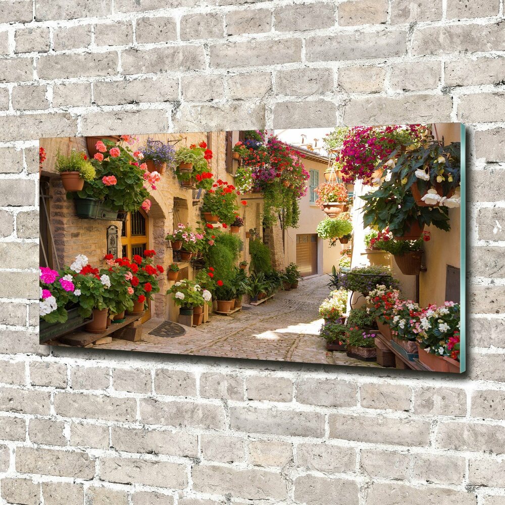 Glass art picture Charming street