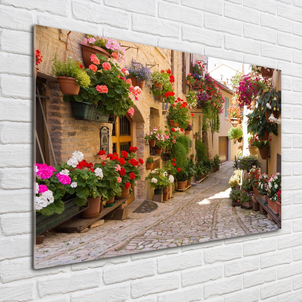 Glass art picture Charming street