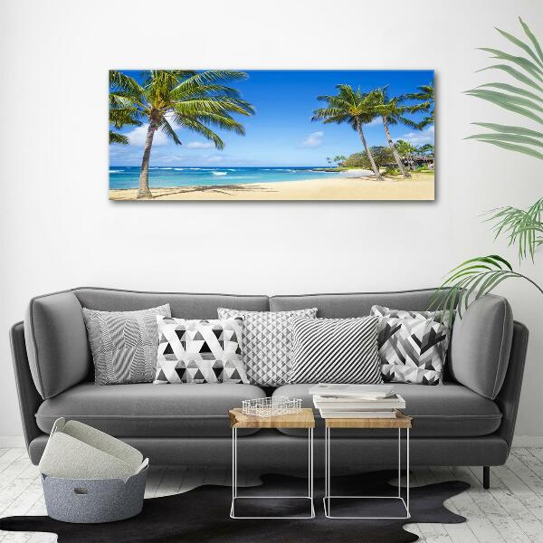 Glass wall art large Tropical beach