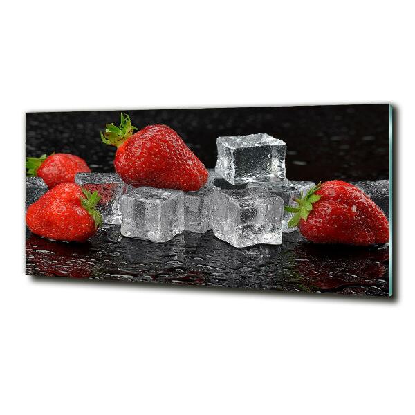 Photo printed on glass Ice strawberries