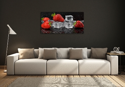 Photo printed on glass Ice strawberries