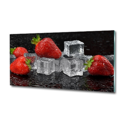 Photo printed on glass Ice strawberries