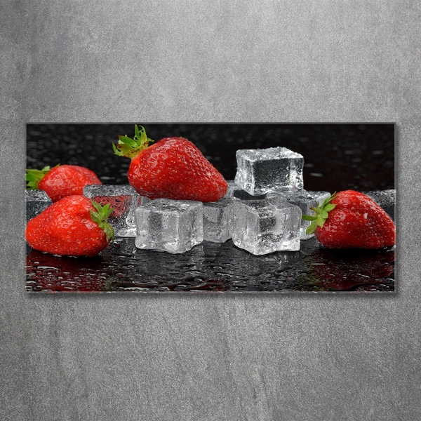 Photo printed on glass Ice strawberries