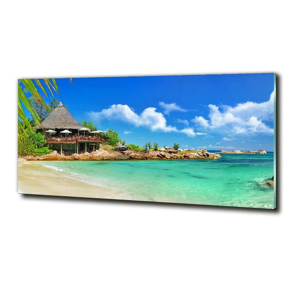 Glass picture print Seychelles beach