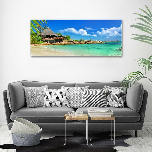 Glass picture print Seychelles beach