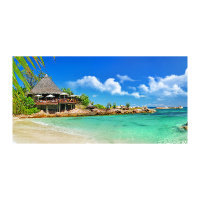 Glass picture print Seychelles beach