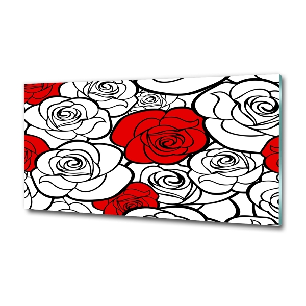 Glass art print Roses