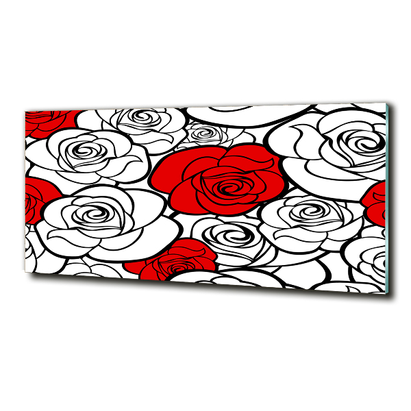 Glass art print Roses