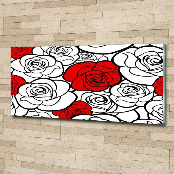 Glass art print Roses