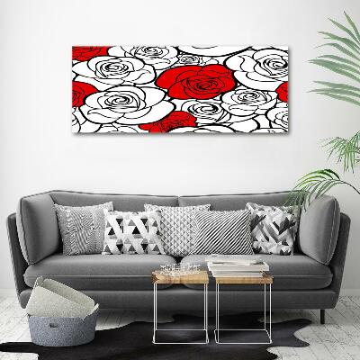 Glass art print Roses