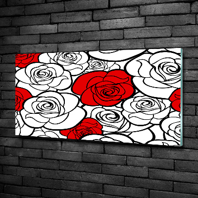 Glass art print Roses