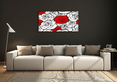 Glass art print Roses