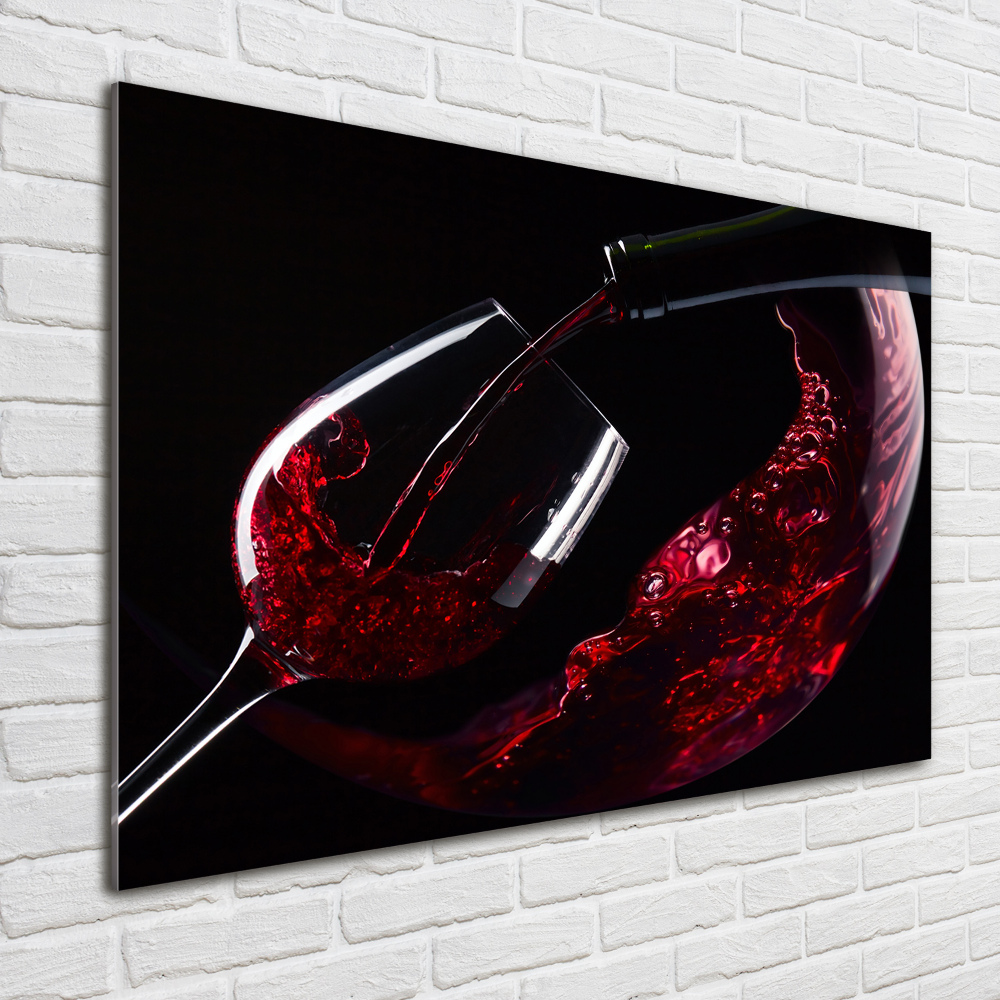 Glass picture wall art Red wine