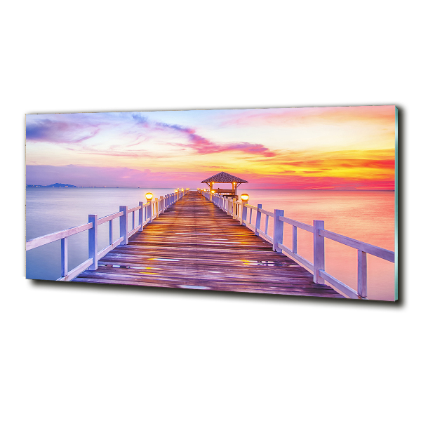 Wall art on glass Wooden pier