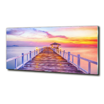 Wall art on glass Wooden pier