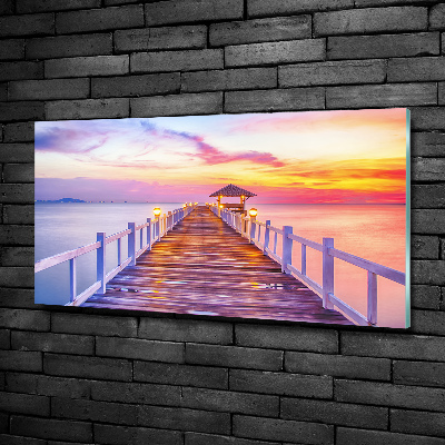 Wall art on glass Wooden pier