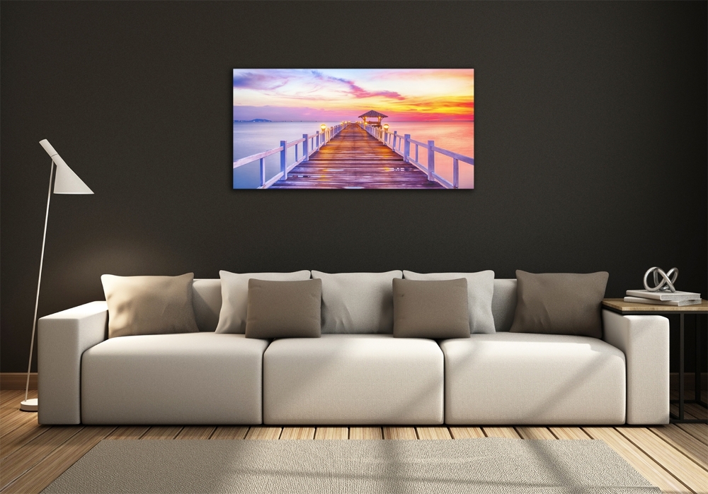 Wall art on glass Wooden pier