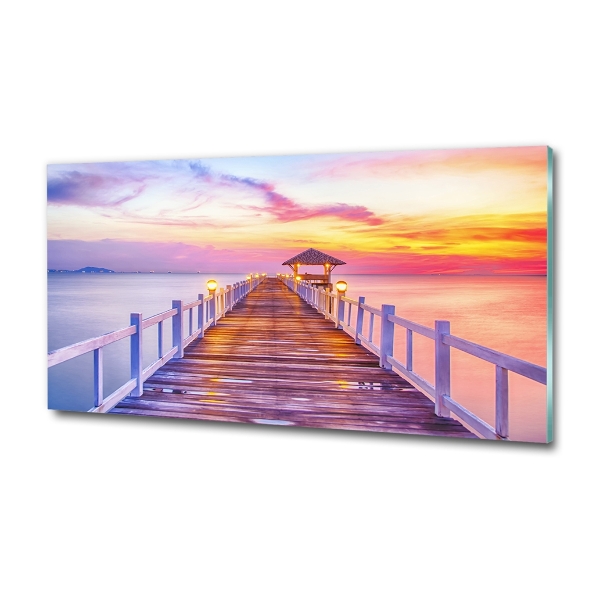 Wall art on glass Wooden pier