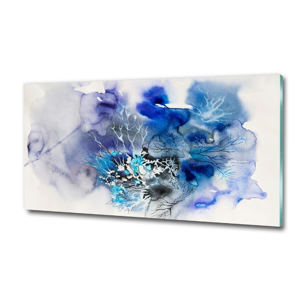 Wall art on glass Abstraction flowers