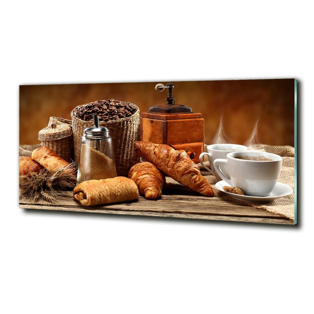 Glass picture wall art Breakfast