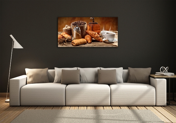 Glass picture wall art Breakfast