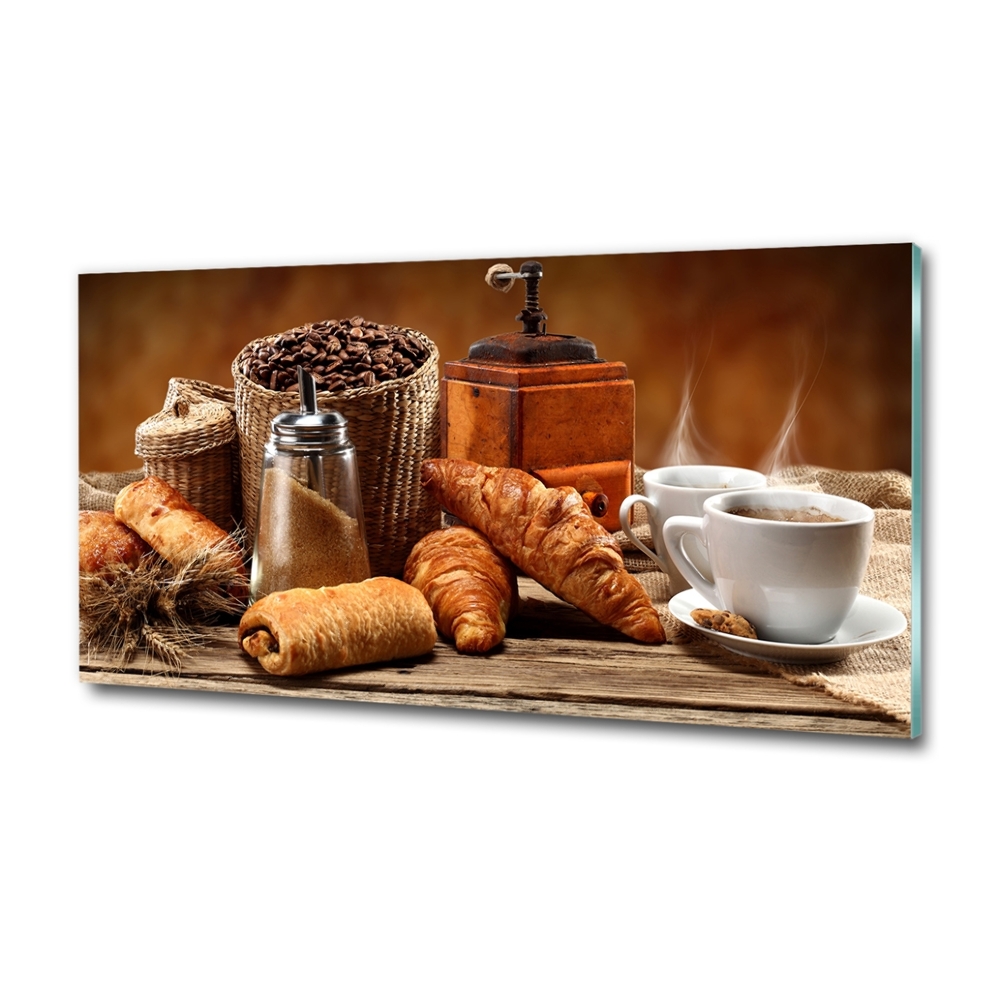 Glass picture wall art Breakfast