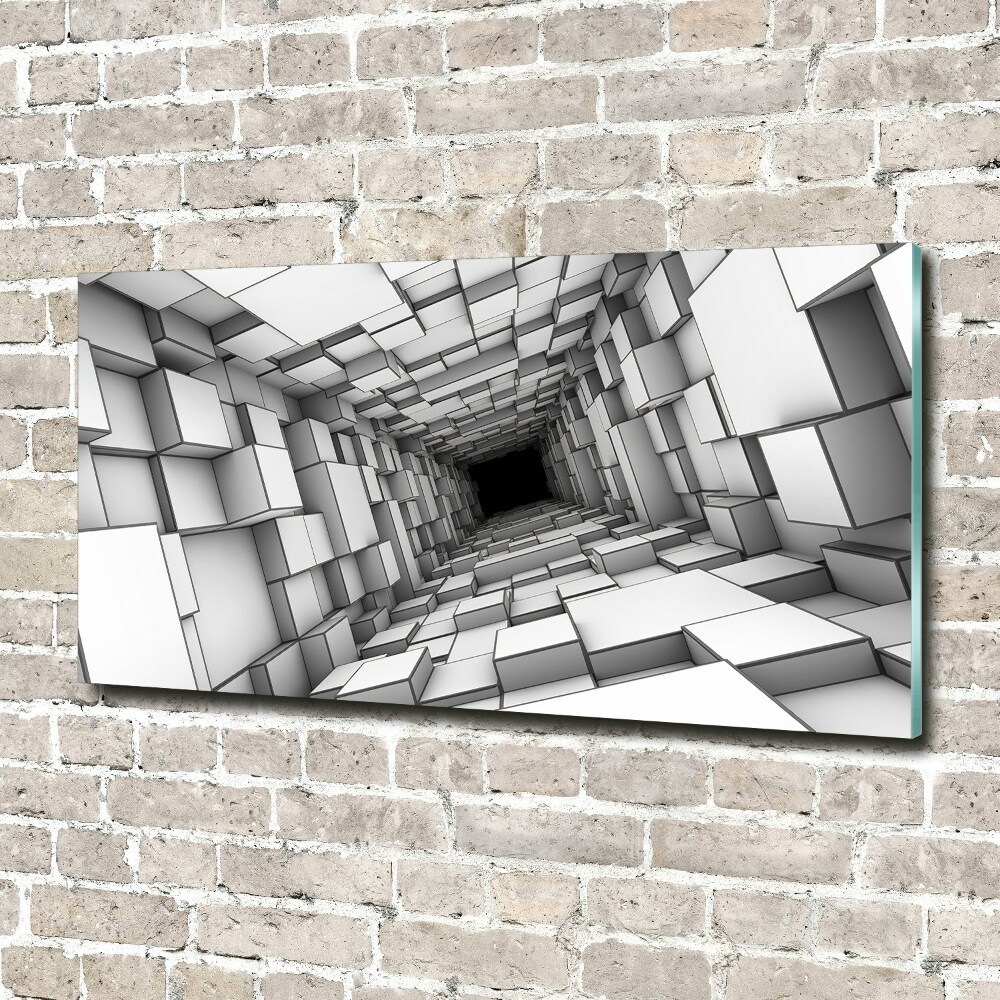 Glass wall art Tunnel from cubes