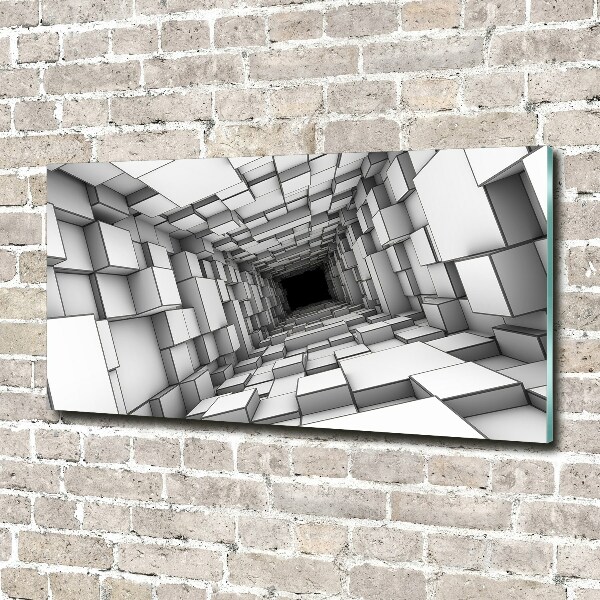 Glass wall art Tunnel from cubes