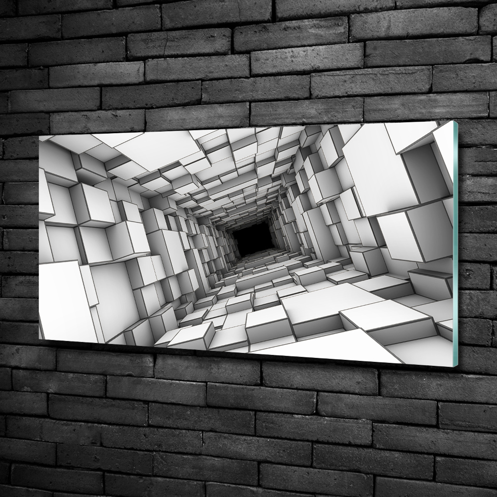 Glass wall art Tunnel from cubes