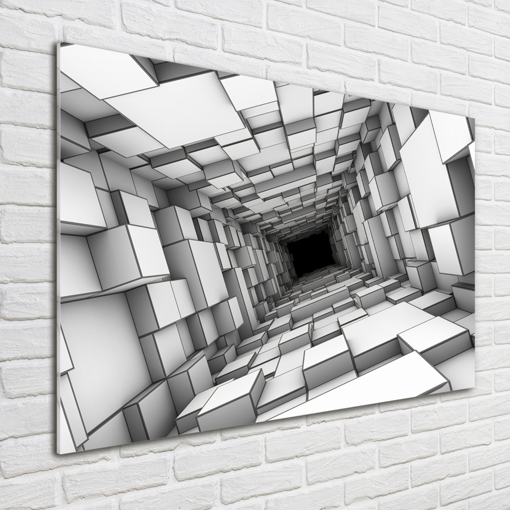 Glass wall art Tunnel from cubes