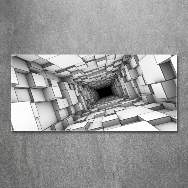 Glass wall art Tunnel from cubes