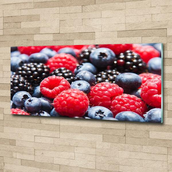 Glass picture wall art Forest fruits