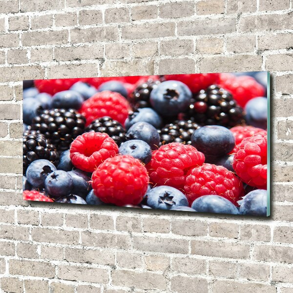 Glass picture wall art Forest fruits