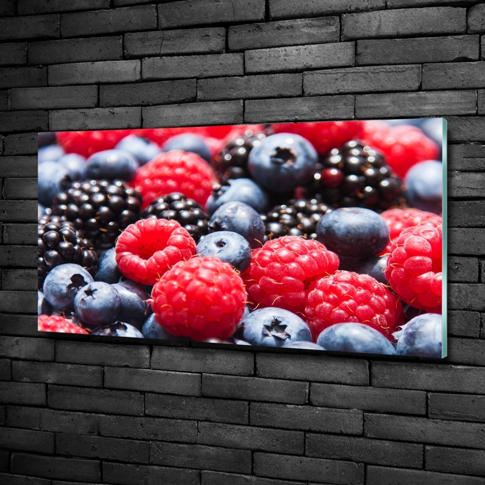 Glass picture wall art Forest fruits