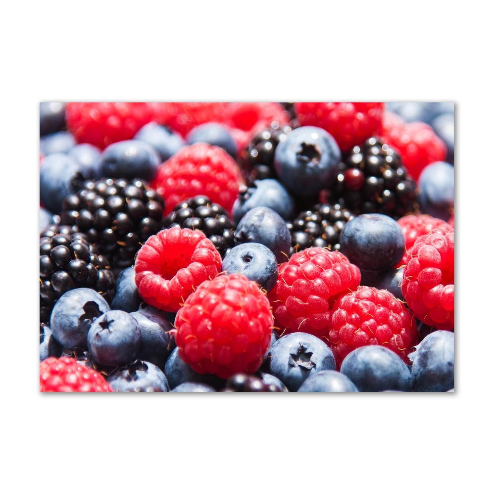 Glass picture wall art Forest fruits