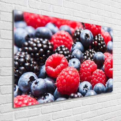 Glass picture wall art Forest fruits