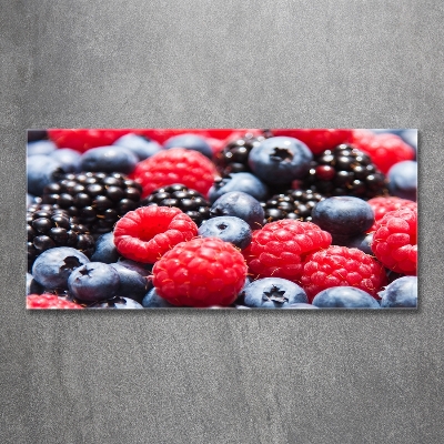 Glass picture wall art Forest fruits