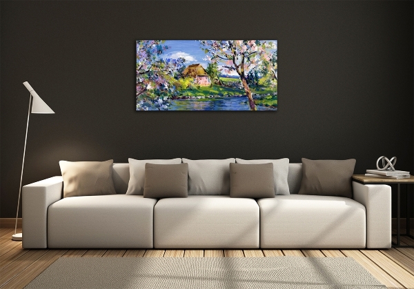 Glass art print Spring landscape