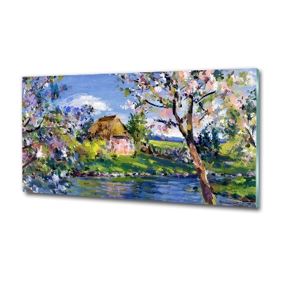 Glass art print Spring landscape